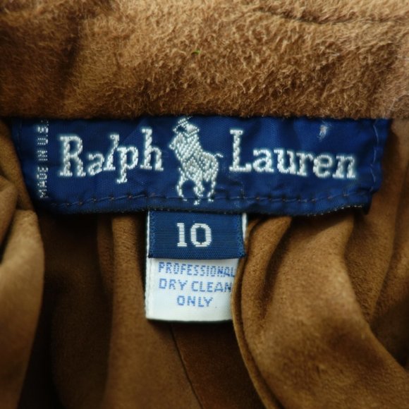 Vintage Ralph Lauren Mainline Brown 100% Suede Maxi Skirt Made in US, Size 10 - Picture 5 of 12
